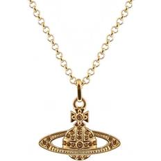 Man Mini Bas Relief Orb Pendant Necklace - Gold/Topaz