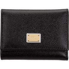 Wallets & Key Holders Dolce & Gabbana Dauphine Leather Flap Wallet - Black - 4.2in 3.5in