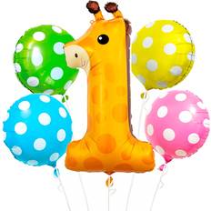 GoDan Foil balloons-set Giraffe number 1, 5p.