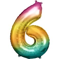 Folienballons Amscan Folienballon Rainbow Zahl 60 cm x 86 cm