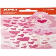 Apli Stickers Hearts, with glitter, pink [Levering: 4-5 dage]