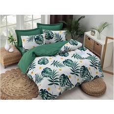 Hemtextil ENLORA HOME Bäddset Dubbelt 4-dels Påslakan Grön, Vit, Gul (220x)