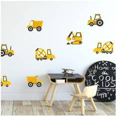 Amarillo Decoraciones de pared Arbetsmaskiner Väggklistermärket 12st Gul