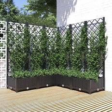 Garden trellis vidaXL Garden Planter with Trellis Black PP 120x120x120cm