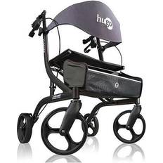 Rollator walker with seat HUGO Explore Side-Fold Rollator Rolling Walker with Seat, Backrest and Folding Basket 1.0 ea Pearl Black