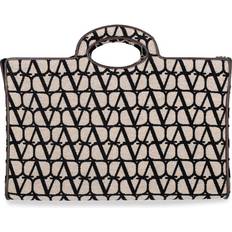 Valentino Garavani Beige & Black 'Le Troisième Toile' Tote