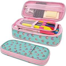 Rosa Estuches para lápices Oh Happy Day Rainbows Pencil Case