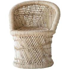 Beige Chair 3R Studios Off-White Bamboo Woven Rope Tropical