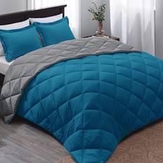 Grey Bedspreads Basic Beyond Down Alternative Bedspread Blue, Grey, Black (233.7x223.5cm)