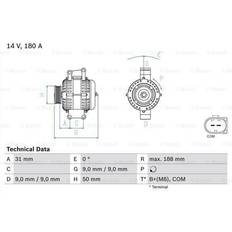 Bosch Generatori Bosch 0 986 082 500 Alternatore 14V 180A