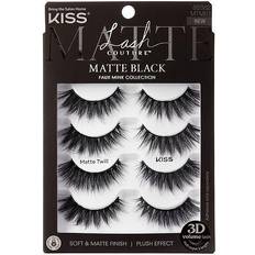 Matte False Eyelashes Kiss Lash Couture Faux Mink Eyelashes Multipack, Matte Twill 4.0 pr Matte Black