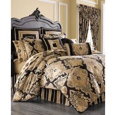 Black comforter set king Five Queens Court Brooke 4-piece Bedspread Black