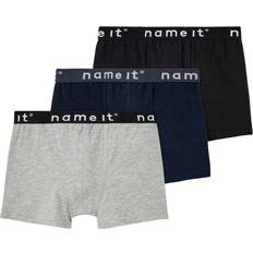 Boxers Name It Basic Boxer Shorts 3-pack - Black/Grey Melange/Dark Sapphire (13208836)