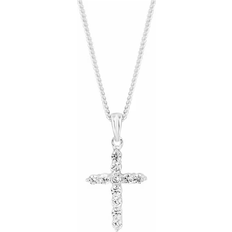 Cross Pendant Necklace - Silver/Transparent
