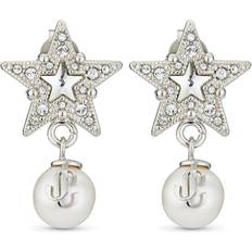 Jimmy Choo Star Earrings - Silver/Transparent/Pearl