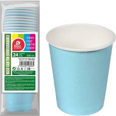 24 gobelets carton biodégradable 20cl bleu clair 10626