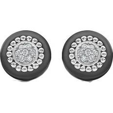 Lagos Stud Earrings - Silver/Black/Diamonds