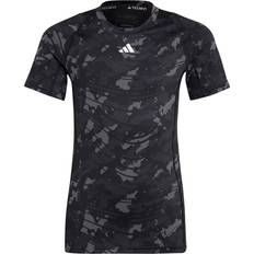 Adidas Aeroready Techfit Camo Printed T-shirt - Grey Five/Carbon/Black/White (HR6262)