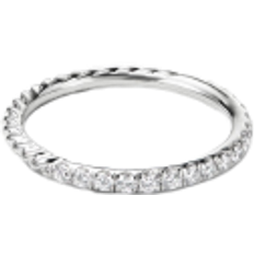 David Yurman White Gold Rings David Yurman Cable Collectibles Stack Ring - Silver/Diamonds