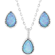 Montana Silversmiths Captivating Teardrop Jewelry Set -Silver/Blue