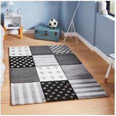 Think Rugs Kids Grey Stars & Stripes