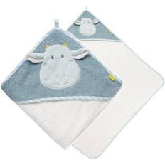 Fehn Soins Bébé Fehn cape Little Castlede bain 80 cm blanc/bleu