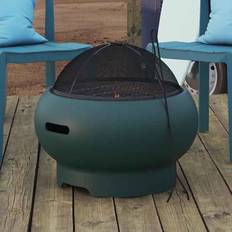 Green Fire Pits & Fire Baskets Novogratz Asher 22" Ceramic Wood Burning Fire Pit BBQ with