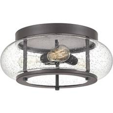 Bronze Ceiling Flush Lights Loops 1 Bulb Low Old Ceiling Flush Light