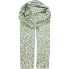 Becksöndergaard Floral Scarf with Raw Edges - Green