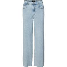 Vero Moda straight wide leg jeans in bleach wash-Blue(W32)