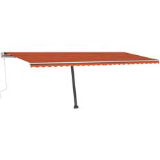vidaXL markise m. LED-lys 600x300 manuel betjening orange