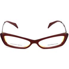 Red Glasses & Reading Glasses Alexander McQueen Ladies'Spectacle AMQ-4163-W0B Yellow Burgundy