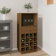 Natur Weinregale vidaXL Honey Solid Wood Brown Weinregal