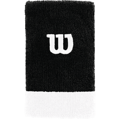 Svarta Svettband Wilson Extra Wide Wristband Black/White