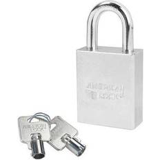 Security Lock Padlock: Steel, Keyed Different, 1-3/4" Wide, Chrome-Plated