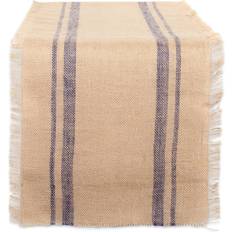 Textiles Zingz & Thingz Double Border Burlap Tablecloth Blue (182.88x40.64)