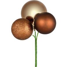 Plastic Christmas Tree Ornaments Vickerman 18" Mocha Ball Pick Christmas Tree Ornament