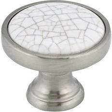 Richelieu Hardware Richelieu Hardware BP4418 Expression 1-1/8 Inch Mushroom Cabinet Knob White Cabinet Knobs Mushroom Nickel/Crackle