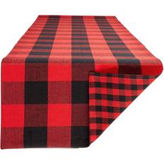 Zingz & Thingz 72" Gingham Buffalo Check Tablecloth Red, Black