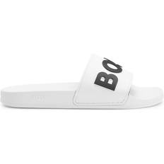 HUGO BOSS Herren Pantoffeln & Hausschuhe HUGO BOSS Made In Italy with Raised Contrast Logo - White