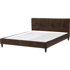 Poliéster Colchas Funda Reemplazable En Gamuza Marrón Para Cama 160 x 200 cm Desmontable Lavable Fitou - Marrón Colcha Marrón