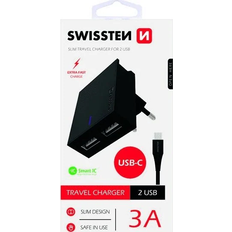 Swissten Smart IC-netoplader med 2 X USB 3A