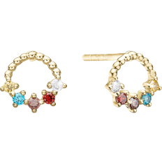 Christina Jewelry Øreringe Christina Jewelry Rainbow Earrings - Gold/Multicolour