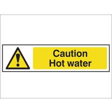 Scan Self adhesive semi-rigid PVC Caution Hot Water 200 50mm.