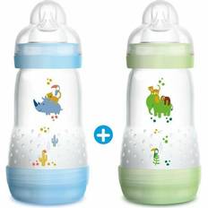 Mam Bleu Biberons et Vaisselle pour Bébé Mam Anti-Colic Easy Start Bottle 260ml 0 to 6 months Flow Teat 2 Pack of 2 Boy