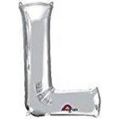 Letter Balloons Amscan Letter L Supershape Silver Foil Balloon 34/86cm P50