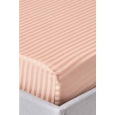 Textiles Homescapes Stripe Fitted Thread Bed Sheet Beige