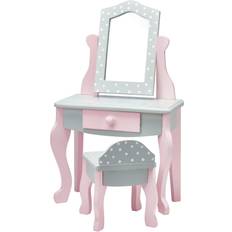 Olivia's Little World 18" Doll Furniture Wooden Dressing Table Vanity Table Set TD-0207AG