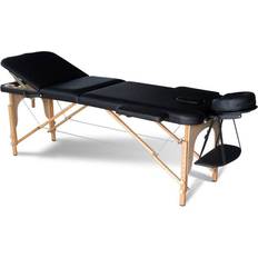 Westwood (Black) Portable Folding Massage Table Bed Wood 3 sections