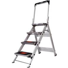 Loops 0.9m premium trade Folding Step Ladders 4 Tread Anti Slip Aluminium Safety Steps